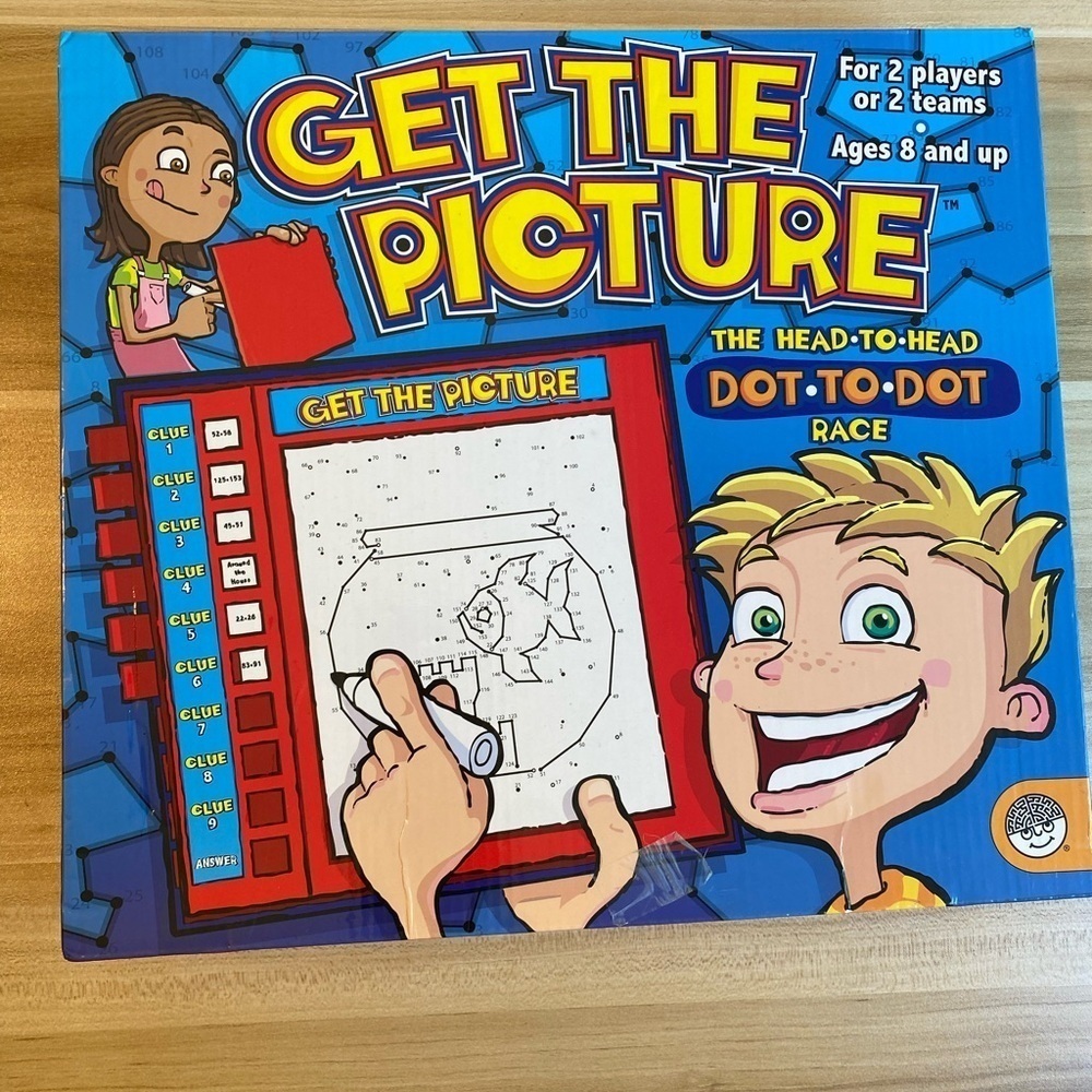 MindWare Board Game  Get the Picture  Head to Head Dot to Dot Race Game